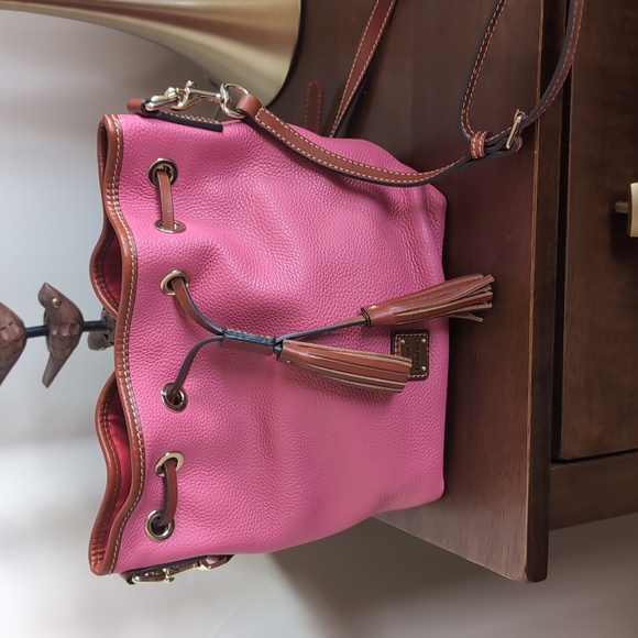 Dooney & Bourke Tassel Front Bucket Bag Aimee In Geranium Pink 💕NWT - Picture 16 of 16